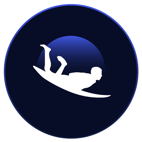 Surfer paddling icon