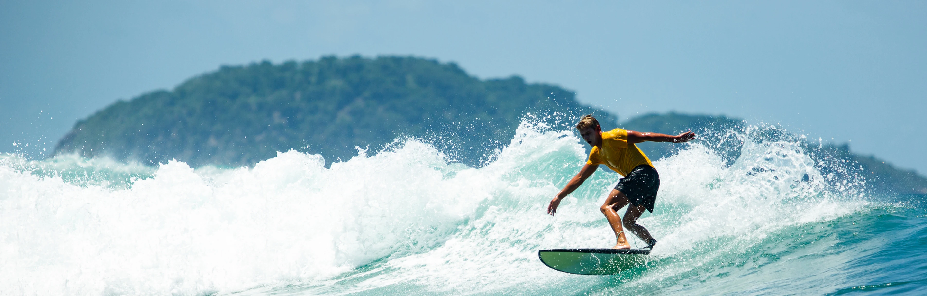 Surfer riding a wave