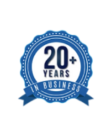 20+ years in business badge